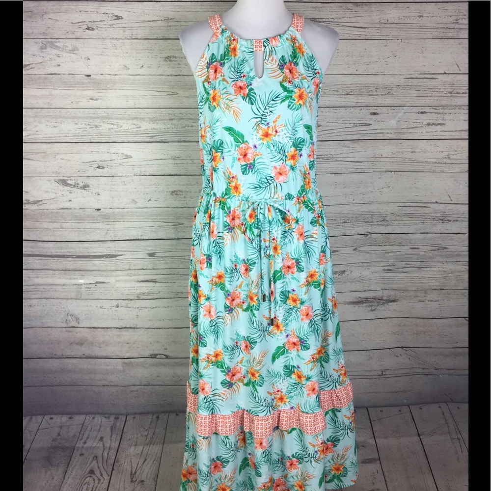 CABANA LIFE Multicolor Floral Tie Waist Dress